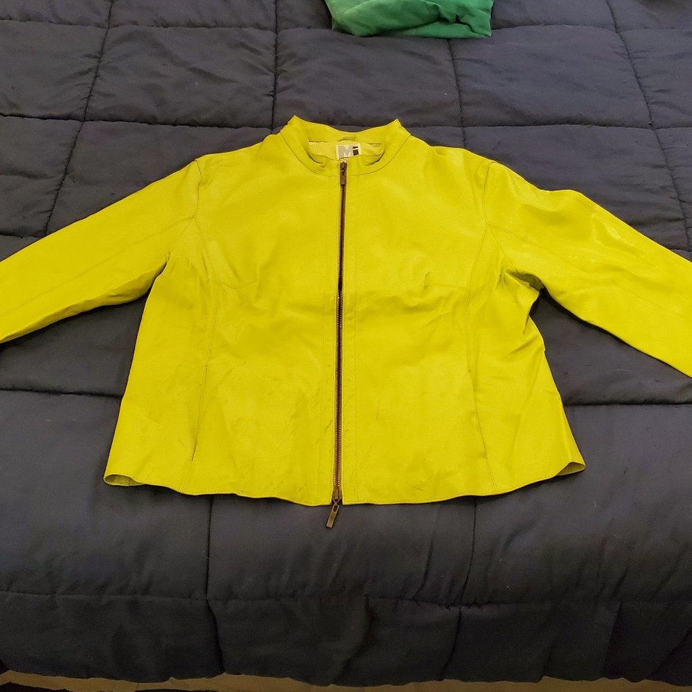 Modern Images Geen Leather Moto Jacket Large